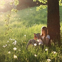 女生吹蒲公英唯美头像