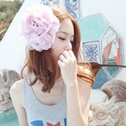 小清新头像女生唯美头上戴花图片