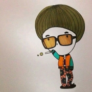 抽烟眼镜超酷卡通男头图片