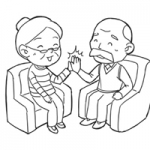 白头偕老的老头老太太卡通情头图片