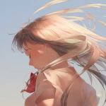 侧脸文艺女生动漫头像图片