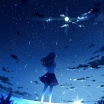 安静夜晚星空女生头像图片