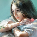 伤感安静手绘女头图片