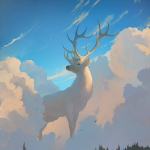 一头鹿意境风景头像图片