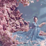 唯美花中女生头像图片