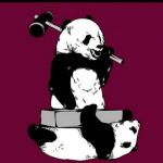 熊猫胸口碎大石头像图片