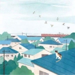 屋顶上看风景的猫漫画头像图片