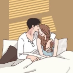 甜蜜卡通床上说情话的情头图片