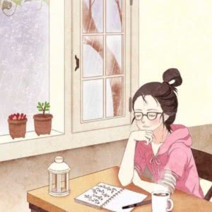 沉浸在学习中的漫画女头图片