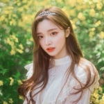 清新花海背景的女生头像图片