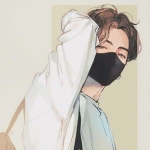 漫画男头酷中带甜戴口罩图片