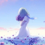 女生背影意境漫画头像图片