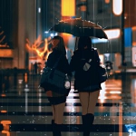 雨中打伞失恋流泪转身头像图片