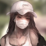 漫画女头戴口罩青春图片