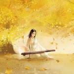 古风意境弹古筝女头图片