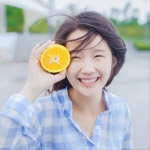 开心微笑清新柠檬女孩头像图片