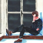 打电话动漫悲悯治愈系男头图片