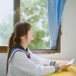 清新校园清纯侧脸女头图片