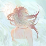 女生微风迎面背影头像图片