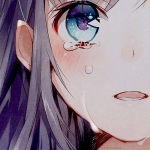 大眼半脸流泪动漫女头图片