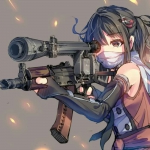 帅气超燃超酷拿枪动漫女头图片