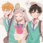 动漫两男一女学生头像图片