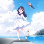 清新海边二次元女头图片