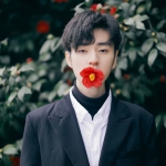 文艺嘴含花男神头像图片