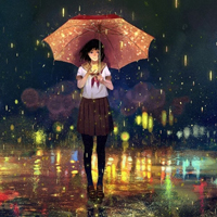 女生失恋淋雨头像