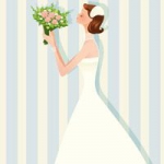 清新唯美穿婚纱卡通女头图片