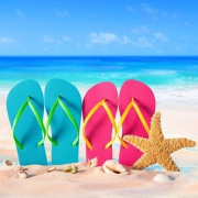 海边沙滩情侣鞋头像图片