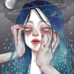 手绘诡异恐怖女生动漫头像图片