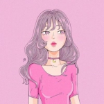 手绘高清动漫简约气质女头图片