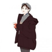 手绘冬天女生动漫头像图片