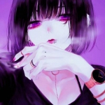 黑暗系冷酷动漫少女头像图片