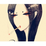 复古时尚卡通女生头像图片