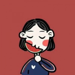 红色背景卡通情侣头像