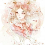 动漫女生简约唯美小清新图片