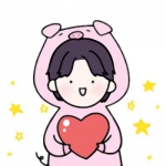 超萌的卡通微信情头一左一右高清