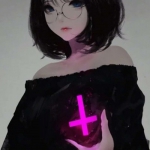 黑暗系二次元女头好看高清的图片