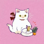 可爱的动漫猫咪情头一左一右图片