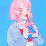 动漫女头可爱清新手绘图片