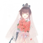 唯美穿婚纱的少女动漫头像图片