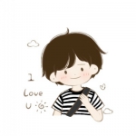 超萌的情头两张分开可爱卡通图片