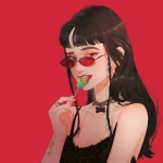 手绘好看的彩绘头像女神图片