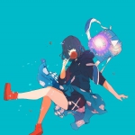 超酷背包女孩头像动漫图片