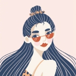 时髦高清个性的时尚女孩卡通头像图片