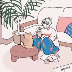 动漫妹子的日常插画头像图片