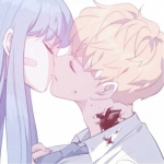 动漫两张高清超甜的接吻照片情头图片