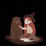 动漫高清唯美的手绘小巫女头像图片